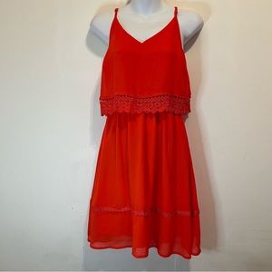 NWT Laila Rowe Red Chiffon Dress (Size S)